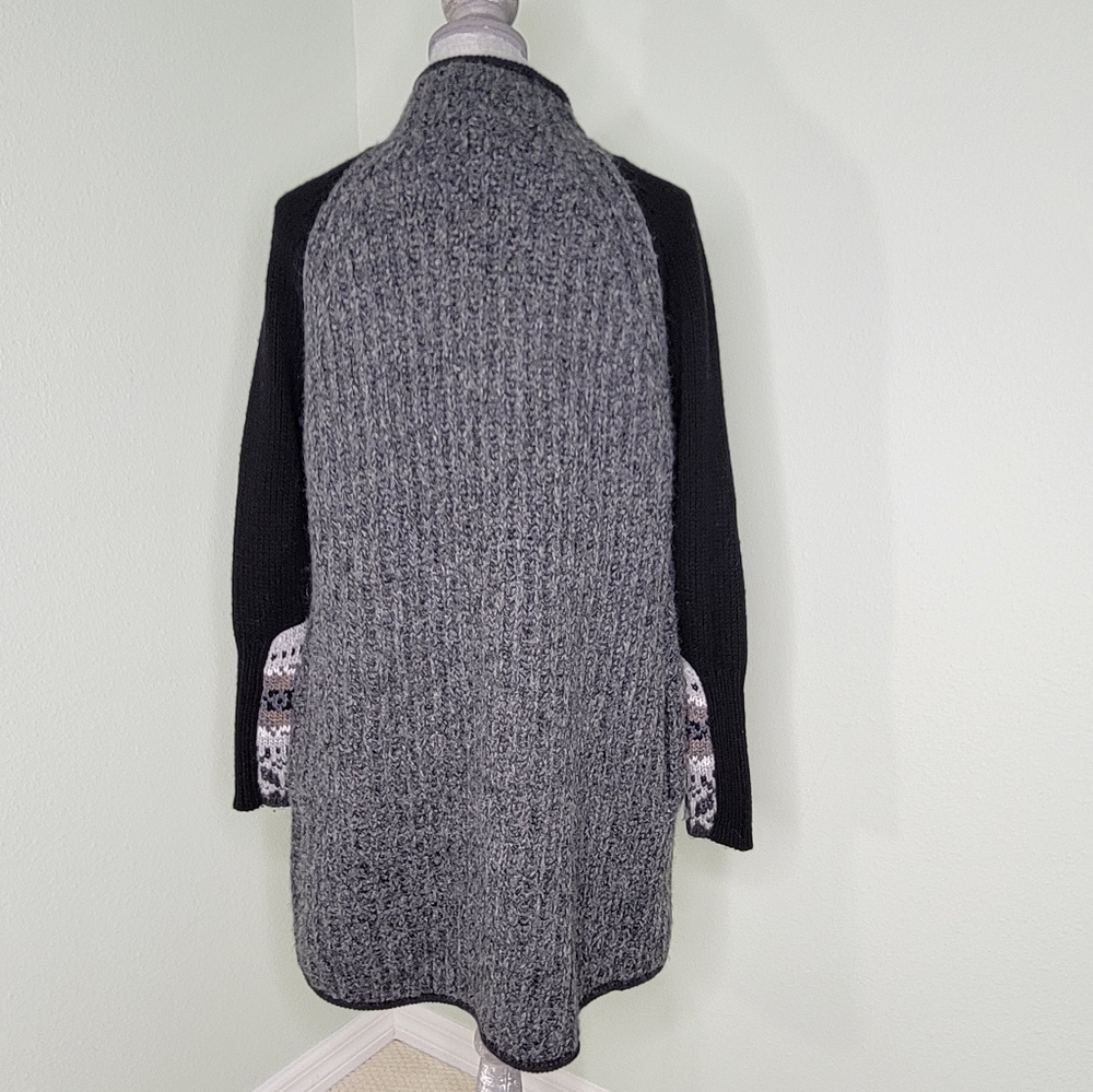 Chup Smartwool Black & Grey Speren Wool Blend Cardigan Sweater Wrap Size XS - Picture 6 of 9